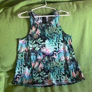 H&M Tropical Print Tank Top - Green and Pink